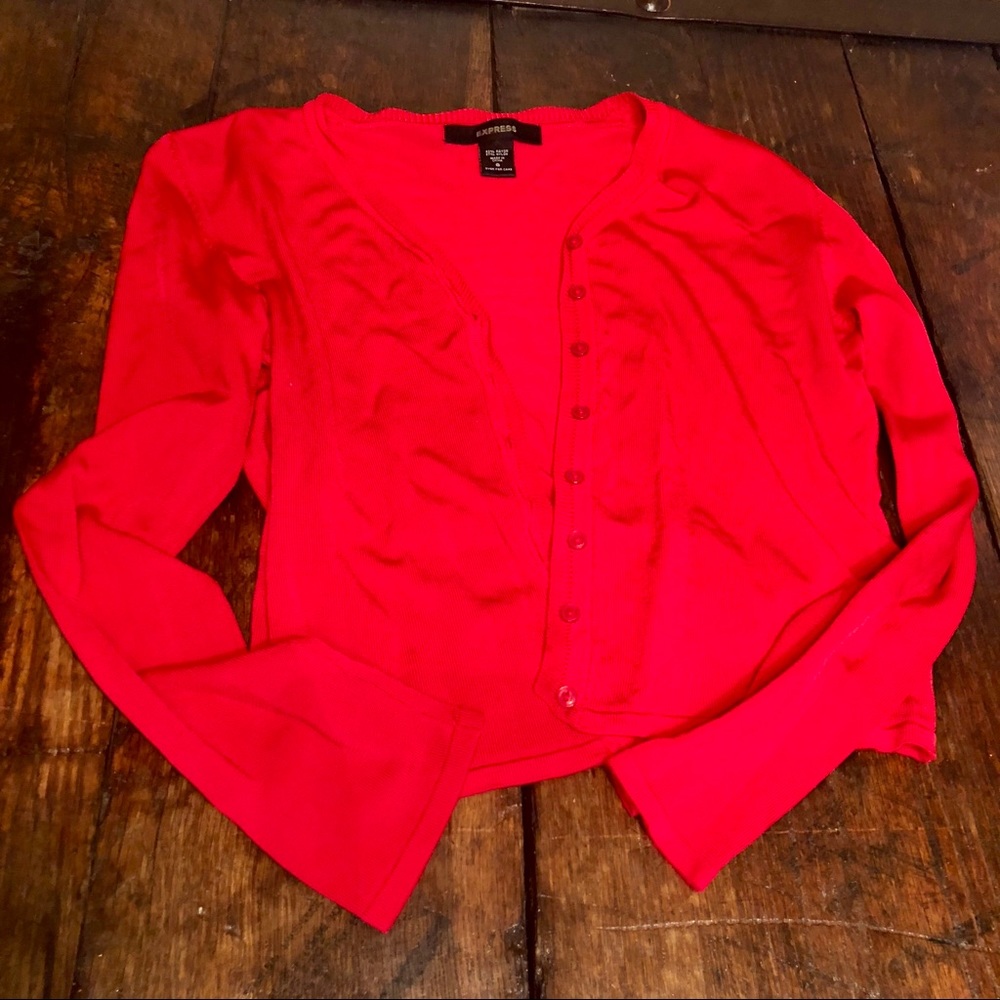 Express. Red Cardigan